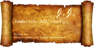Jambrich József névjegykártya
